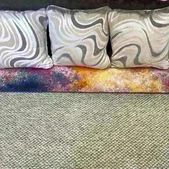 Decorative pillows beige, gray, and white square decorative pillows, NWT 2 - Picture 2 of 2